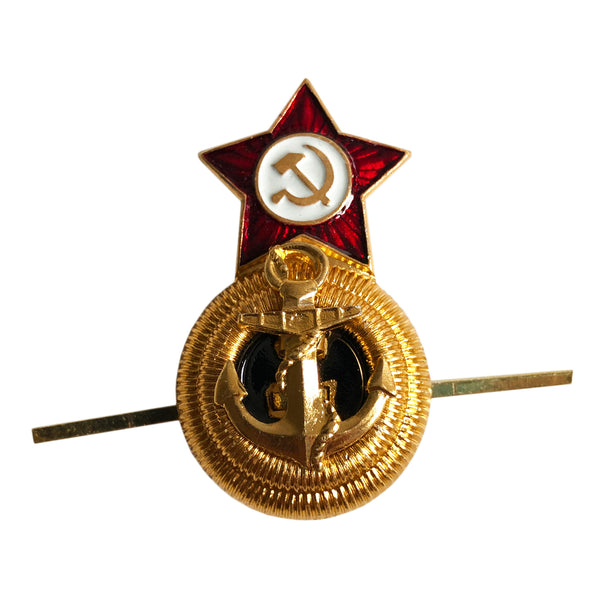 Sowjetischer Marineadmiral UdSSR Uniform Mütze Abzeichen Roter Stern Anker Russische Kokarde