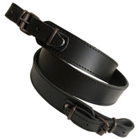 Black Genuine Leather Plain Sling Rifle Shotgun Air Gun Strap Hunting Shooting