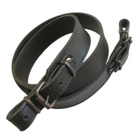 Black Genuine Leather Plain Sling Rifle Shotgun Air Gun Strap Hunting Shooting