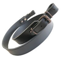 Black Genuine Leather Plain Sling Rifle Shotgun Air Gun Strap Hunting Shooting