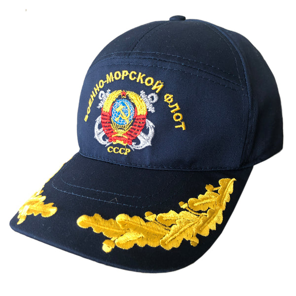 Blaue Sommer-Baseballkappe mit Logo der sowjetischen russischen Marine