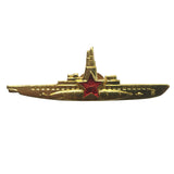 Soviet USSR Russian Navy Submarine Commander Metal Award Gold Enamel Badge