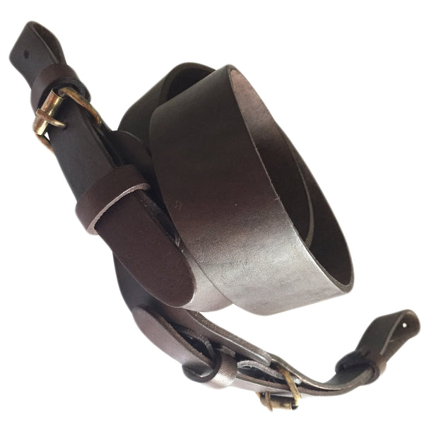 Brown Plain Leather Adjustable Hunting Rifle Sling Shotgun Air Gun Strap