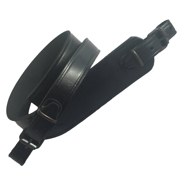 Genuine Black Leather Hunting Rifle Sling Shotgun Air Gun Strap
