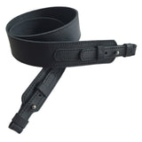 Black Leather Hunting Rifle Plain Wide Sling Shotgun Air Gun Strap