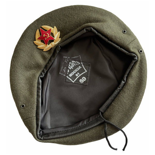 UdSSR-Sowjet-Russische Armee-Stil Khaki-Militär-Baskenmütze, Mütze, Spezialeinheitsabzeichen