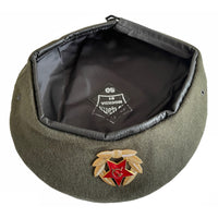 USSR Soviet Russian Army Style Khaki Military Beret Hat Cap Special Force Badge