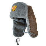 Russian Soviet Military USSR Army Cossack Trapper Fur Ushanka Winter Hat Badge