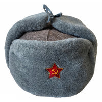 Authentic Soviet Russian Soviet Military USSR Army Cossack Trapper Fur Ushanka Winter Hat Badge