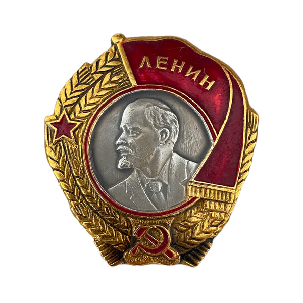 Original sowjetische Metall- und Emaille-Anstecknadel, Lenin-Orden