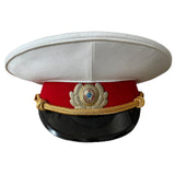 Russischer Milizoffizier der UdSSR, Sommeruniform, Schirmmütze, militärische sowjetische Schirmmütze