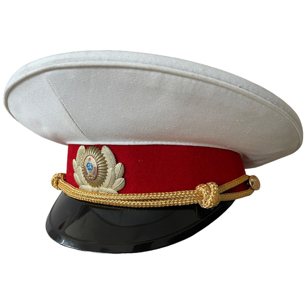 Russischer Milizoffizier der UdSSR, Sommeruniform, Schirmmütze, militärische sowjetische Schirmmütze