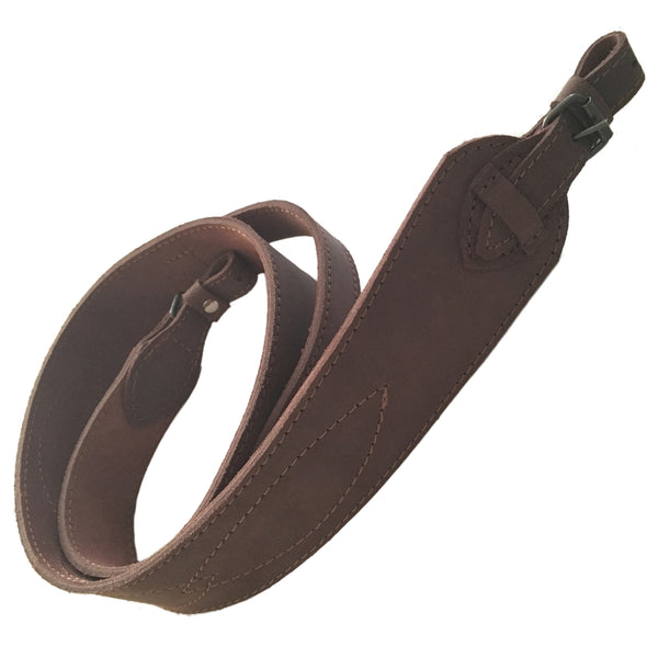 Vintage Cobra Design Brown Leather Hunting Rifle Sling Shotgun Strap