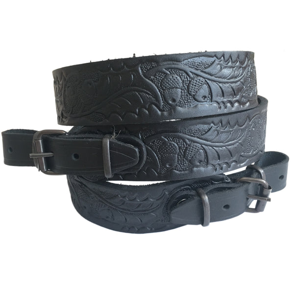 Oak Design Black Leather Rifle Hunting Sling Shotgun Air Gun Strap