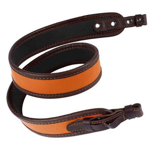 Premium Class Orange Brown Leather Black Neoprene Rifle Sling Air Gun Strap Hunting Shooting
